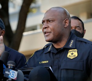 Houston Police Chief Troy Finner speaks during a news conference, Saturday, Nov. 6, 2021, in Houston, after several people died and scores were injured during a music festival the night before.