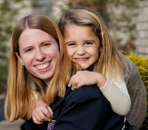 Nicole Segalini, left, and Ava Windt, 4, pose for a picture in New Providence, N.J., Monday, Dec. 6, 2021. Segalini delivered Ava on a cold March night nearly five years ago.