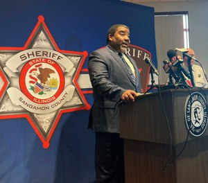Marc Smith, director of the Illinois Department of Children and Family Services, discusses the stabbing death of state child welfare worker Diedre Silas during a news conference, Wednesday, Jan. 5, 2022, in Springfield, Ill.