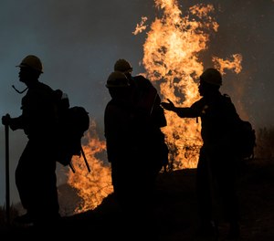 Firefighters worked to contain the Dolan Fire near Big Sur, Calif., on Sept. 11, 2020.