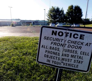 security notice is posted outside the Hinds County Detention Center in Raymond, Miss., on June 12, 2015.