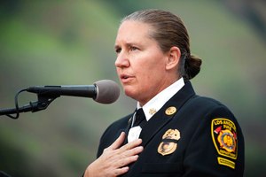 Deputy Chief Kristin Crowley currently holds the jobs of acting administrative operations chief deputy and fire marshal and has been a firefighter, paramedic, engineer and battalion chief