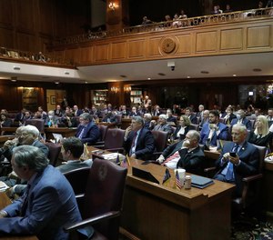 Members of the Indiana House of Representatives attend last day of legislative session Tuesday, March 8, 2022, at the Statehouse in Indianapolis.