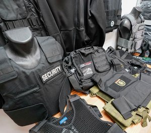 Different levels of body armor sit on display at 221B Tactical headquarters, Tuesday, June 14, 2022, in New York.