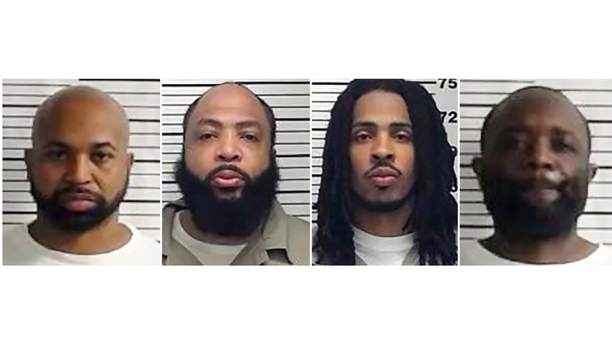 This photo provided by Federal Bureau of Prisons shows from left, Corey Branch, Tavares Lajuane Graham, Lamonte Rashawn Willis and Kareem Allen Shaw.