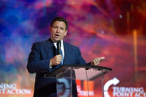 Florida Gov. Ron DeSantis addresses attendees during the Turning Point USA Student Action Summit, on July 22, 2022, in Tampa.