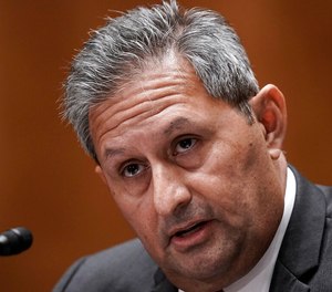 Michael Carvajal, director of the Federal Bureau of Prisons, testifies as the Senate Permanent Subcommittee On Investigations holds a hearing on charges of corruption and misconduct at the U.S. Penitentiary in Atlanta, at the Capitol in Washington, Tuesday, July 26, 2022. (AP Photo/J. Scott Applewhite)