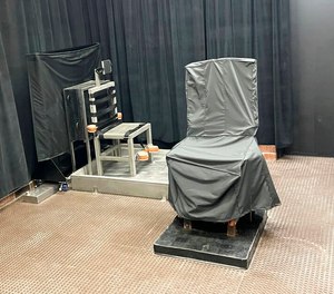 This photo provided by the South Carolina Department of Corrections shows the state's death chamber in Columbia, S.C., including the electric chair, right, and a firing squad chair, left. A South Carolina judge ruled Tuesday, Sept. 6, 2022, that the state's newly created execution firing squad, as well as its use of the electric chair, are unconstitutional, siding with four death row inmates in a decision surely to be swiftly appealed as the state struggles to implement its new execution protocols. (South Carolina Department of Corrections via AP, File)
