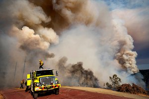 Firefighters battle the Mosquito Fire along Mosquito Ridge Rd. near the Foresthill community in Placer County, Calif., on Thursday, Sept. 8, 2022.