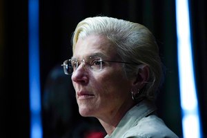 Ukrainian medic Yuliia Paievska, known to Ukrainians by the nickname Taira, became emotional during an appearance before U.S. lawmakers on the Helsinki Commission on Thursday on Capitol Hill in Washington.