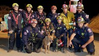 Calif. search and rescue team pulls blind dog from hole at construction site