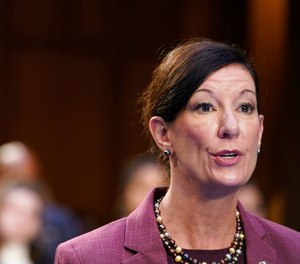 Colette Peters, director of the Federal Bureau of Prisons, right, speaks during the Senate Judiciary Committee oversight hearing, Thursday, Sept. 29, 2022, on Capitol Hill in Washington. (AP Photo/Mariam Zuhaib)