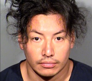 This photo provided by the Las Vegas Police Dept. shows Yoni Barrios. Police say Barrios killed two people and wounded six others in stabbings along the Las Vegas Strip. He was booked on two counts of murder and six counts of attempted murder late Thursday, Oct. 6, 2022.