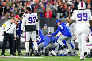 Buffalo Bills Assistant Trainer Denny Kellington administered CPR to Damar Hamlin when the Bills safety collapsed after making a tackle during a Monday Night Football game against the Cincinnati Bengals.