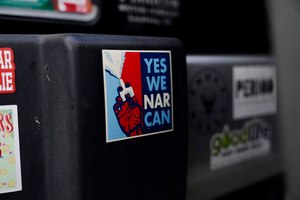 Jessie Blanchard's jeep bumper holds a sticker with the slogan