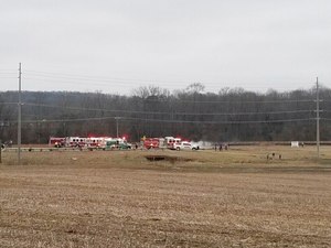 First responders were on scene after a Black Hawk helicopter crash Wednesday in the unincorporated community of Harvest, Ala. U.S. military officials said that the two people on board the Tennessee National Guard helicopter were killed.