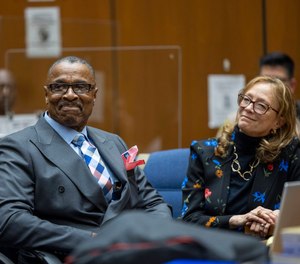 Maurice Hastings, who spent more than 38 years behind bars for a 1983 murder he did not commit, appears at a court in Los Angeles.