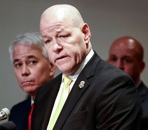 Tennessee Bureau of Investigation Director David Rausch speaks during a press conference.