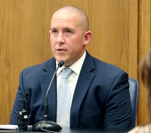 Wichita Police officer Justin Rapp describes the night he shot Andrew Finch on his front porch during a preliminary hearing on May 22, 2018, in Wichita, Kan.