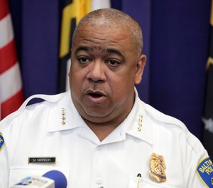 Baltimore Police Commissioner Michael Harrison speaks during a news conference, July 23, 2019, in Baltimore.