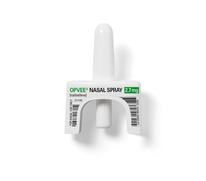 This photo provided by Indivior in May 2023 shows their drug Opvee. On Monday, May 22, 2023, U.S. health regulators approved the medication to reverse overdoses caused by fentanyl and other powerful opioids, which are currently driving the nation’s drug crisis.