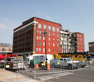 A look at The Davenport, one week after the building partially collapsed, Sunday, June 4, 2023, in Davenport, Iowa.