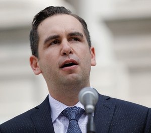 Jersey City Mayor Steve Fulop speaks during a news conference, Wednesday, Sept. 28, 2016, in Jersey City, N.J.