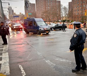A police convoy with Mexican drug kingpin Joaquin