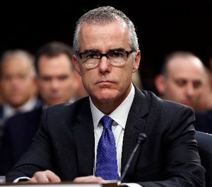 In this Wednesday, June 7, 2017 file photo, FBI Director Andrew McCabe appears before a Senate Intelligence Committee hearing about the Foreign Intelligence Surveillance Act, on Capitol Hill in Washington.