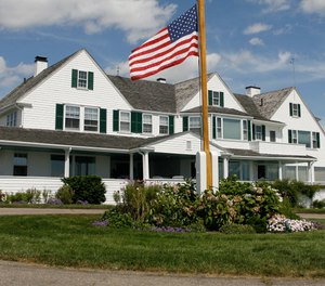 Photo shows the main home in the Kennedy family compound in Hyannis Port, Mass. Robert F. Kennedy's granddaughter, Saoirse Kennedy Hill, has died at the age of 22. (Photo/AP, Stew Milne)