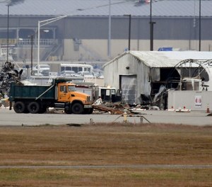 A fire-and-rescue operation is underway where World War II-era bomber plane crashed at Bradley International Airport in Windsor Locks, Conn.