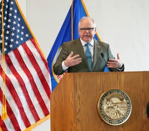 Minnesota Gov. Tim Walz gives an update on the state's COVID-19 efforts on Mar. 18, 2020. Walz has issued an executive order extending the deadline for state-issued EMS certification renewals from March 31, 2020 to June 30, 2020.