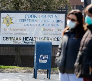 Officials in Cook County, Illinois are seeking to join lawmakers in 35 other states in approving a measure to share COVID-19 patient information with first responder agencies, but faces pushback from civil rights advocates. The county recently saw an outbreak at Cook County Jail in Chicago that has killed at least six detainees and one guard. (AP Photo/Nam Y. Huh)