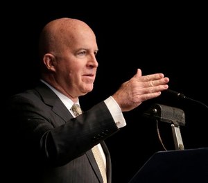 NYPD Commissioner James O'Neill speaks to new graduates of the Police Academy during their graduation ceremony in New York, Wednesday, Dec. 28, 2016.