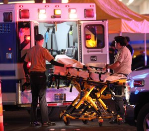 Atmosphere in the immediate aftermath of the mass shooting on the Las Vegas Strip (Las Vegas Boulevard) in Las Vegas, Nevada on Sunday, October 1st, 2017.