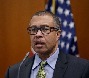 Detroit Police Chief James Craig addresses the media Tuesday, April 5, 2016, in Detroit.