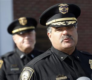 New Hartford Police Chief Michael Inserra speaks during a news conference on Oct. 16, 2015.