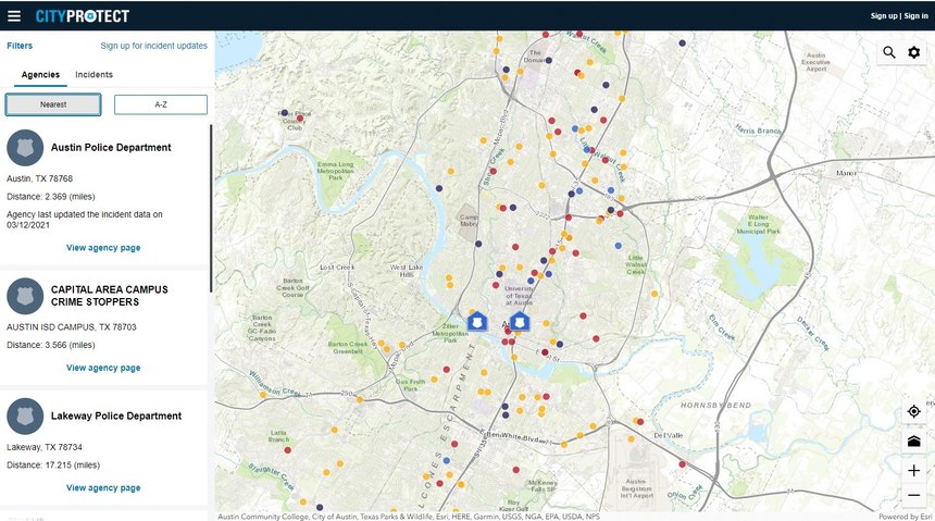 CityProtect.com can be used by a citizen to submit a tip about suspicious behavior, explore a crime map or file a police report.
