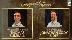 Acadian Ambulance honored Thomas Sumrall of Hub City as Paramedic of the Year and Jonathan Cody Sides of Memphis as EMT of the Year.
