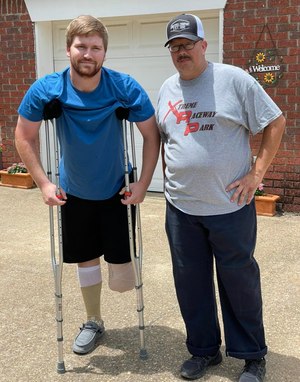 Firefighters Colton Adams, 21, and Clint Franklin, 46, are now both home from the hospital.