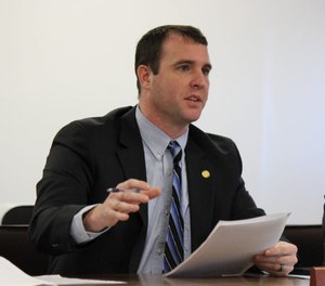 State Rep. Thomas Albert participates in a committee meeting detailing the governor's budget for the Michigan Department of Corrections.