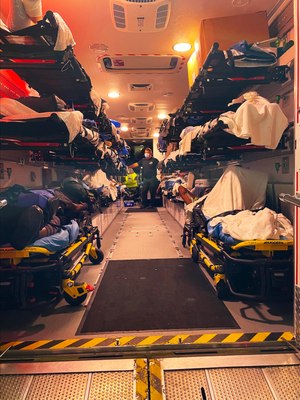 Acadian Ambulance utilized its two Ambus vehicles to aid in the efficient evacuation of nursing homes, assisted living facilities and hospitals before and after Hurricane Ida. Acadian performed more than 800 patient evacuations related to Hurricane Ida.