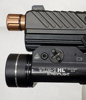 Streamlight TLR-1 attached to the DR920. The MR and DR use the same rail interface as Gen 3 or Gen 4 Glock pistols so any accessories that work with these Glocks should work with the Shadow Systems pistols.