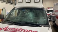 Ice chunk from passing vehicle shatters Mass. ambulance windshield