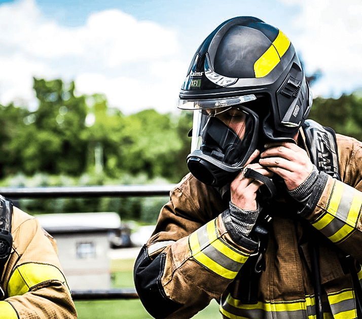 fireman helmet with visor