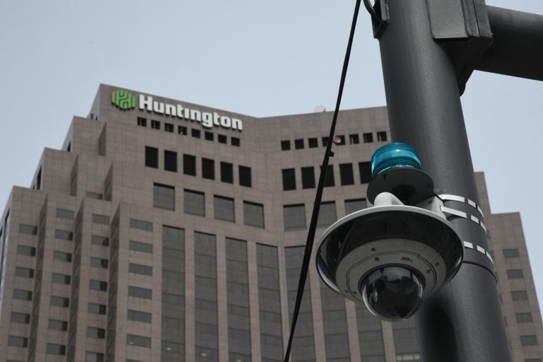 An Axis security camera in downtown Cleveland that is accessible by the RTCC at their undisclosed location in Cuyahoga County.