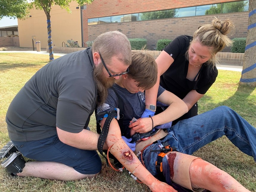 Wraps can be used to maintain pressure on a packed wound during patient transport.
