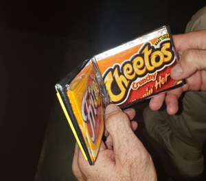 The sheriff's office posted about an inmate wallet crafted from chip bags found during a cell inspection.