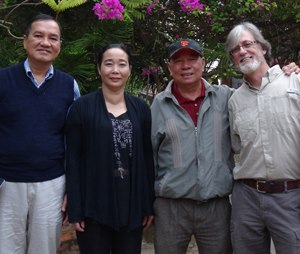 Madame Huynh Ngoc Van, Director of the War Remnants Museum (second from left) with Soldier's Heart, Inc. workers Tran Dinh Song, Lam Van Tien and John Becknell.