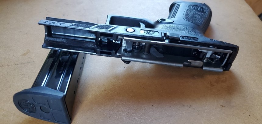 The full-length rail inside the frame of the Beretta APX A1 is just one example of how this duty pistol is built for the toughest assignments.